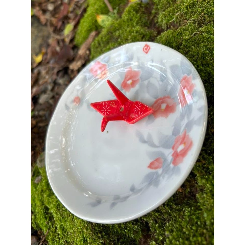 [宅米的窩] 紅鶴立香，水墨生花——點綴你的空間 水墨丹鶴 日本線香 香座 日式 香立 香插 冥想 靜心 線香-細節圖4
