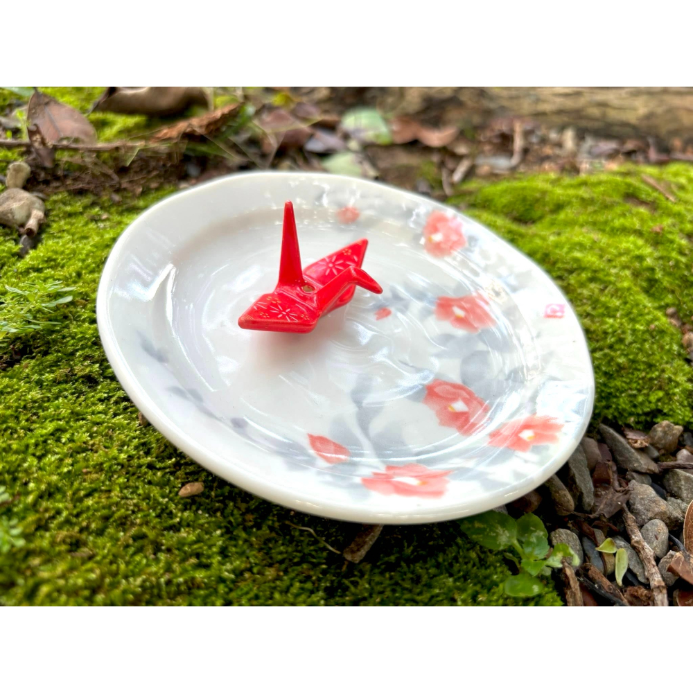 [宅米的窩] 紅鶴立香，水墨生花——點綴你的空間 水墨丹鶴 日本線香 香座 日式 香立 香插 冥想 靜心 線香-細節圖5