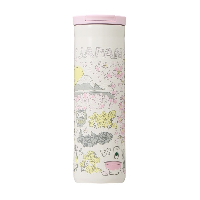 美森好生活 日本代購 Starbucks 星巴克Been There 2022春日本粉紅櫻花JAPAN 城市不鏽鋼保溫瓶-細節圖2