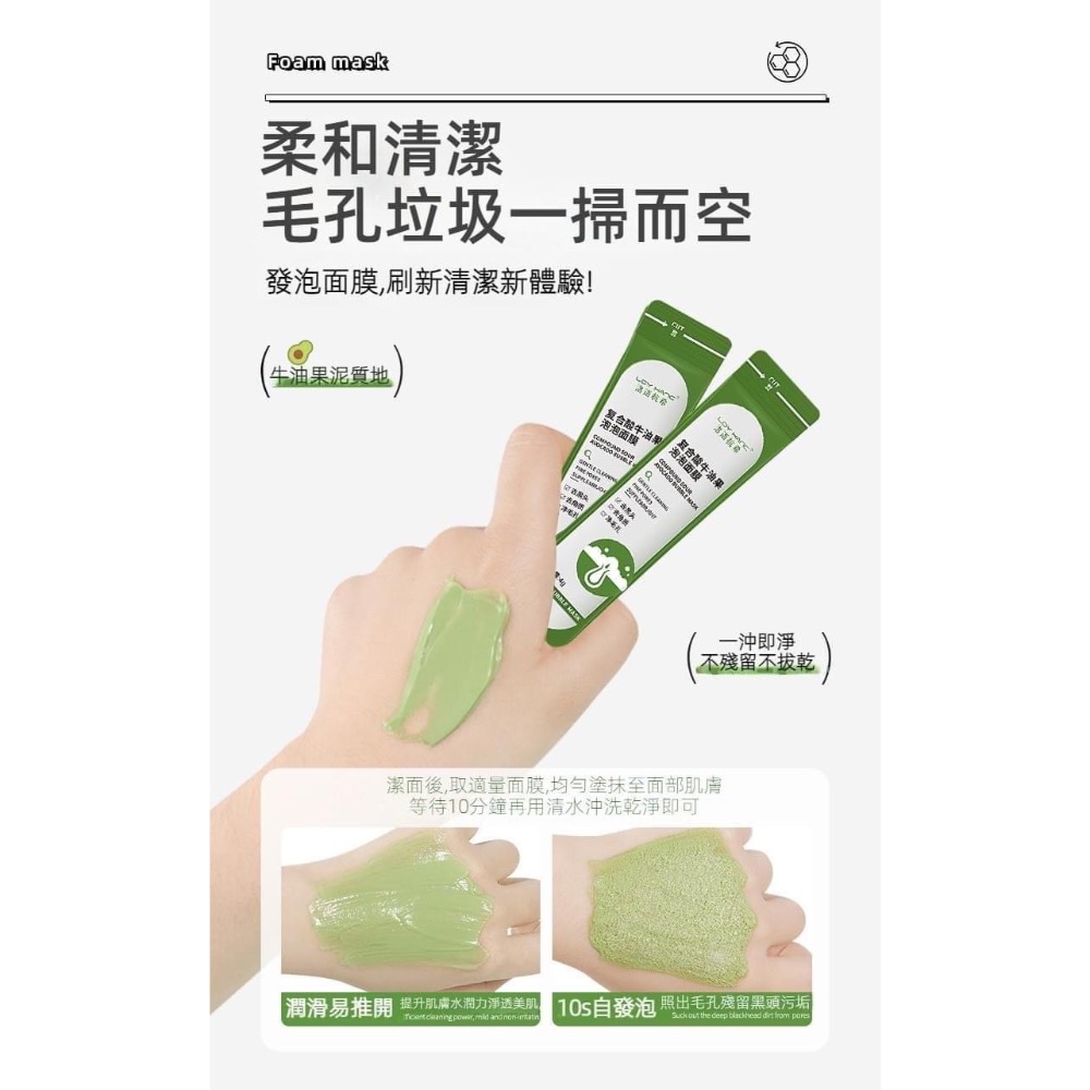 買一送一複合酸牛油果深層清潔泡泡面膜-細節圖2