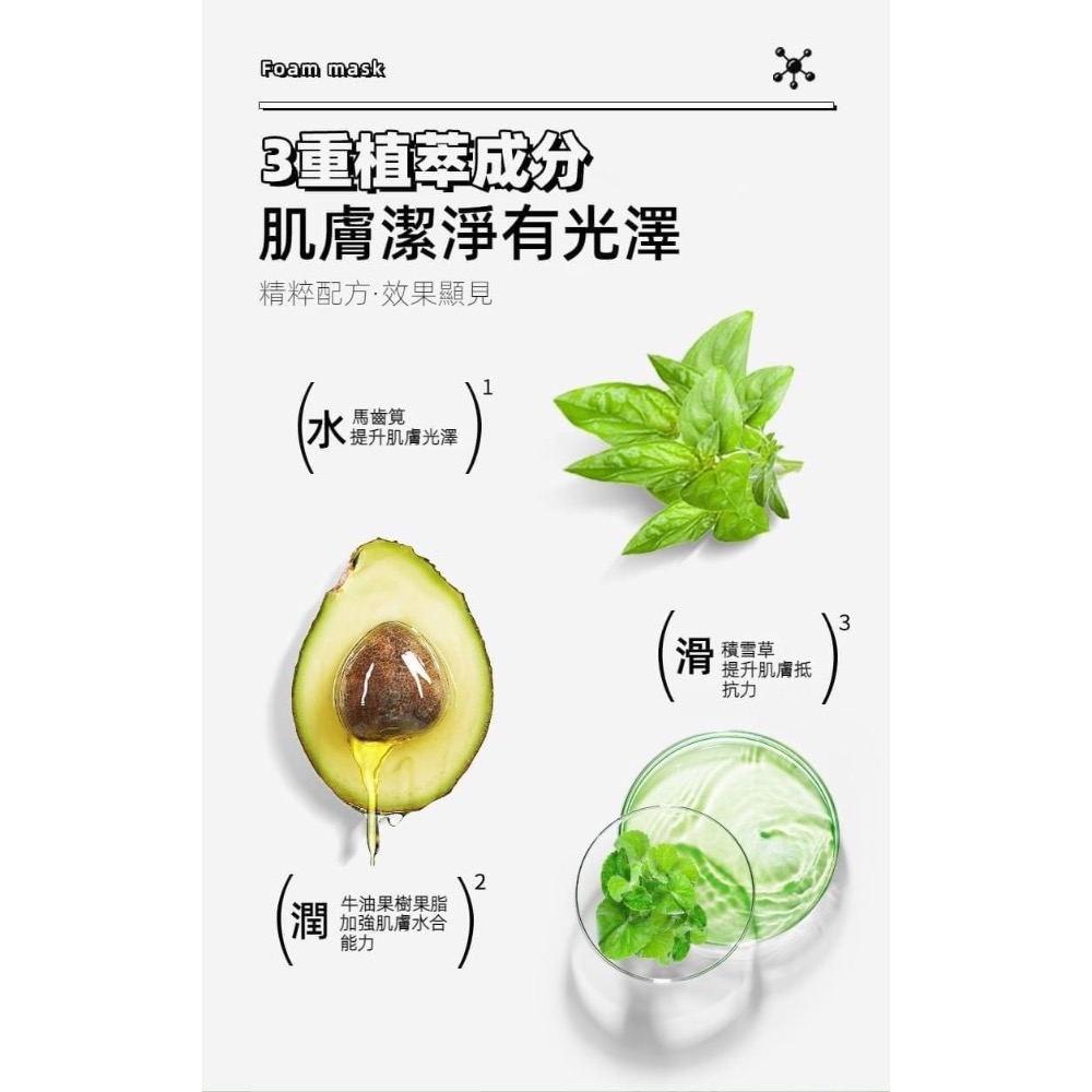 買一送一複合酸牛油果深層清潔泡泡面膜-細節圖5