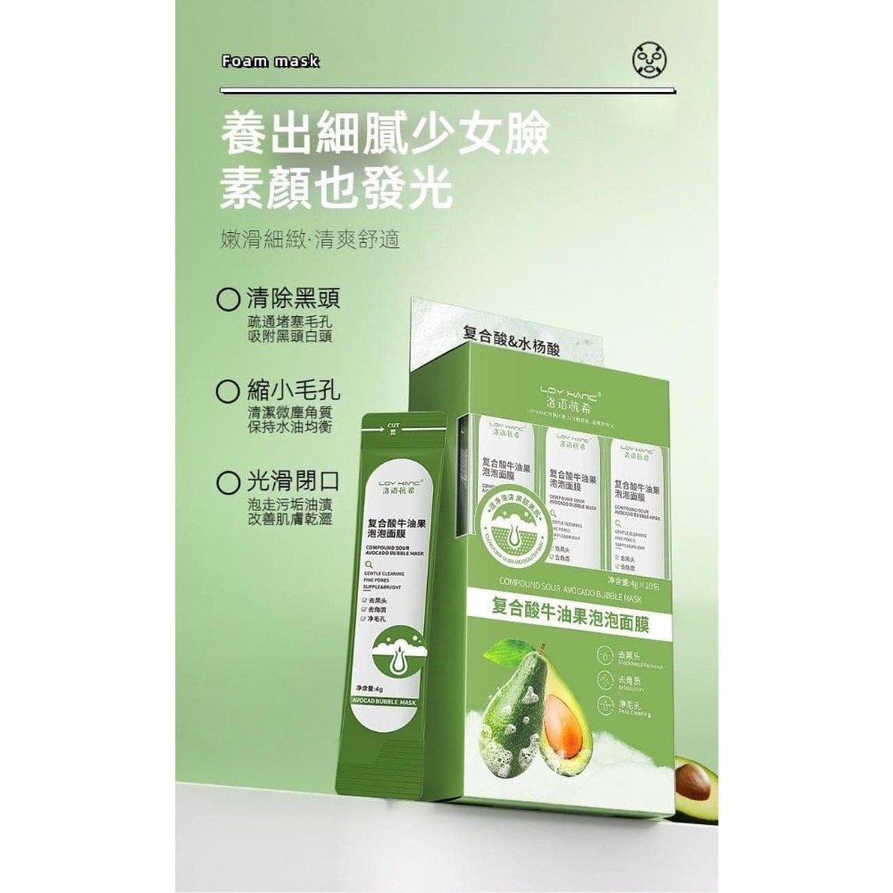 買一送一複合酸牛油果深層清潔泡泡面膜-細節圖7