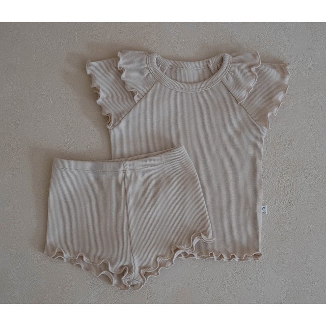 【現貨XS號】🇰🇷正韓製｜peekaboo夏季🌞雙層荷葉邊彈性上下套裝-規格圖7