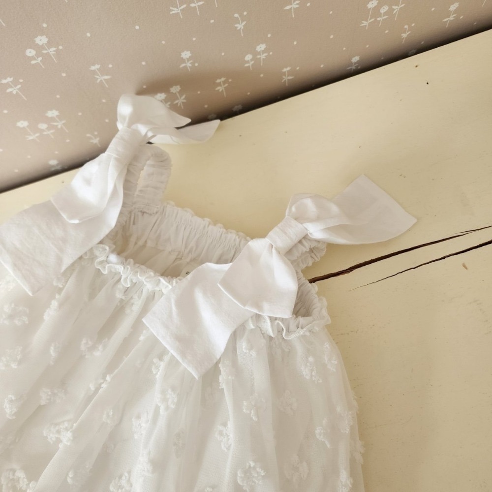 【現貨白M*1】🇰🇷正韓製｜FromJ秋季🍁蝴蝶結緹花洋裝-規格圖11