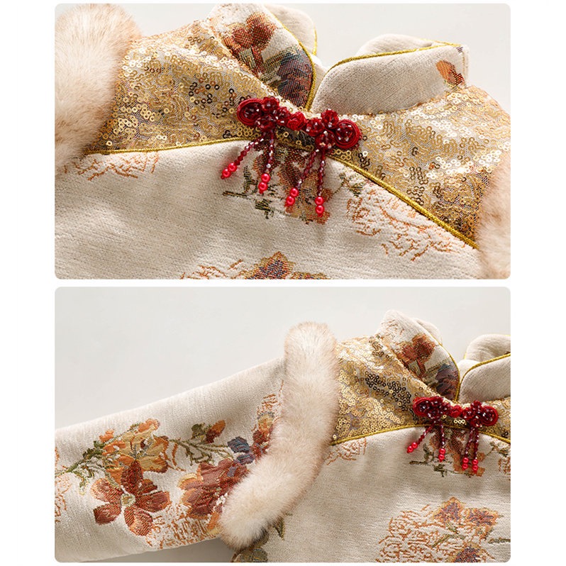 【現貨100cm*1】🧧過年戰袍🔥中國風旗袍(加絨加厚)附包包-細節圖7