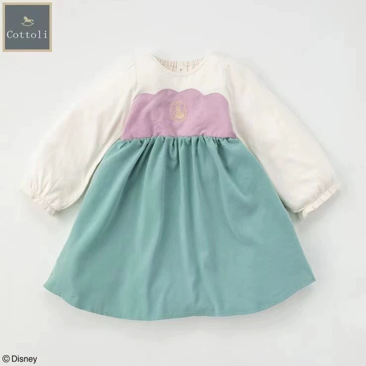 【現貨90cm】🇯🇵日本birthday童裝 cottoli 小美人魚 迪士尼公主 迪士尼 女童 連身-細節圖2