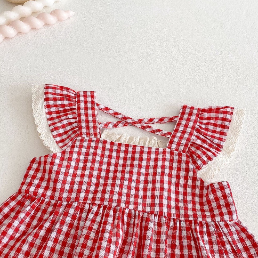 【現貨】🇨🇳陸牌｜格紋上衣、蘑菇🍄刺繡牛仔短褲-細節圖7