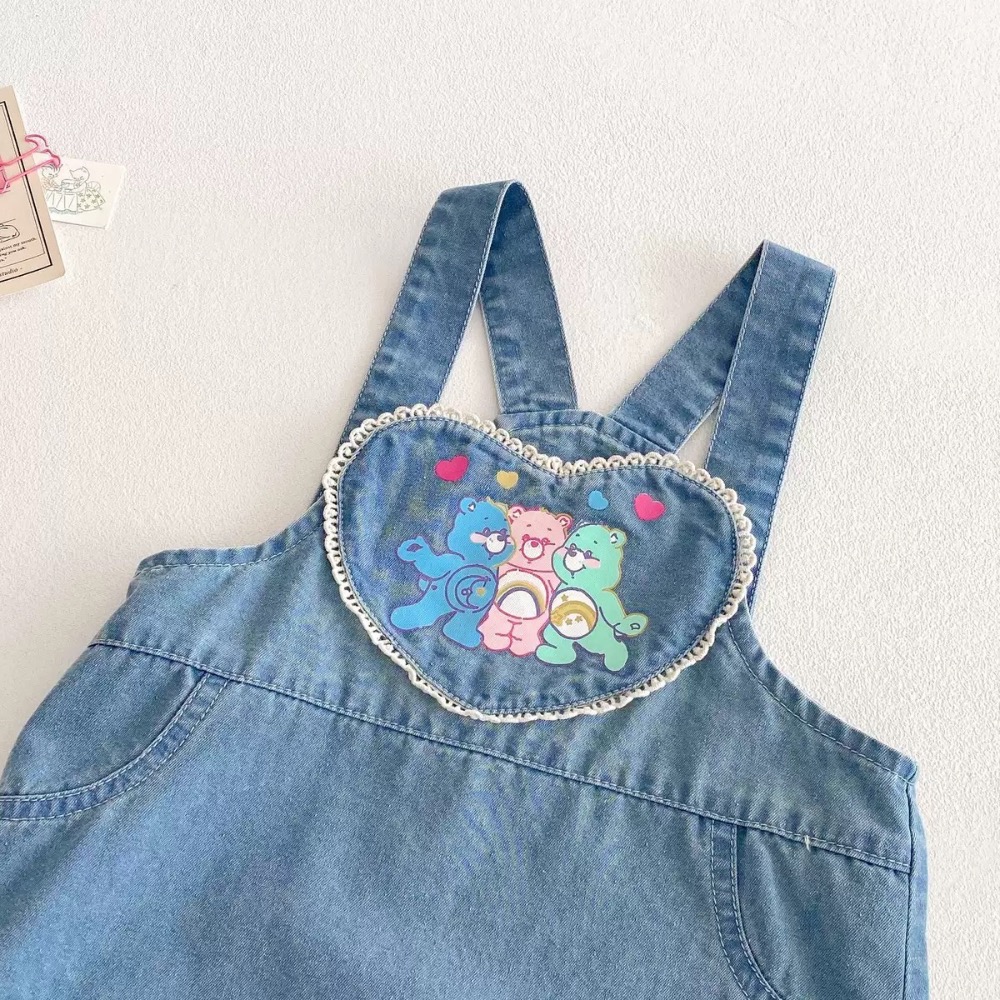 【現貨】🇨🇳陸牌｜彩色條紋上衣、小熊牛仔吊帶裙-細節圖4