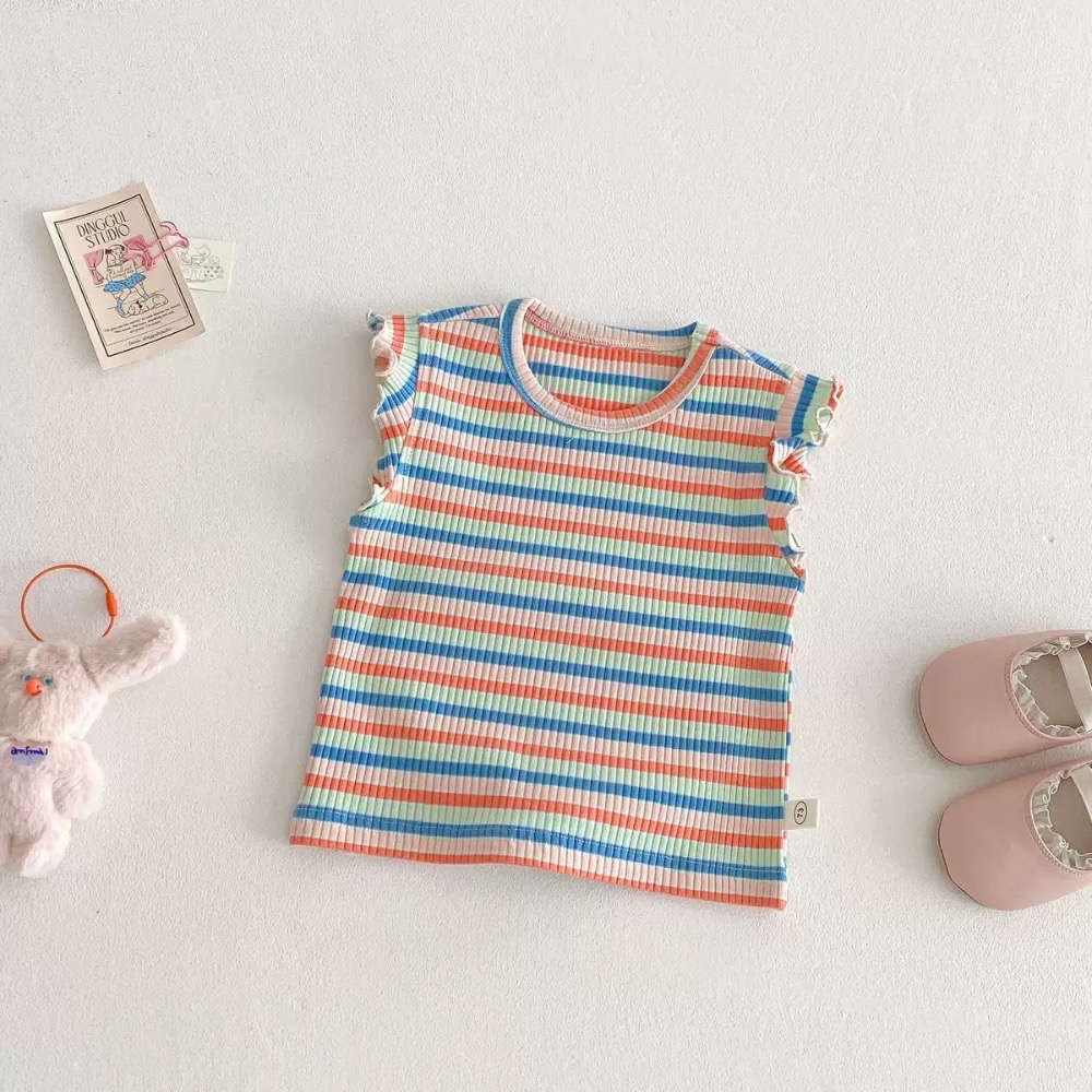 【現貨】🇨🇳陸牌｜彩色條紋上衣、小熊牛仔吊帶裙-細節圖6