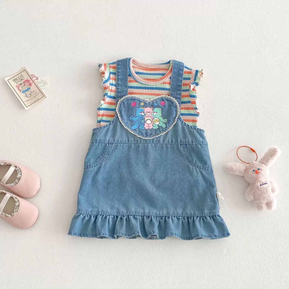 【現貨】🇨🇳陸牌｜彩色條紋上衣、小熊牛仔吊帶裙-規格圖6