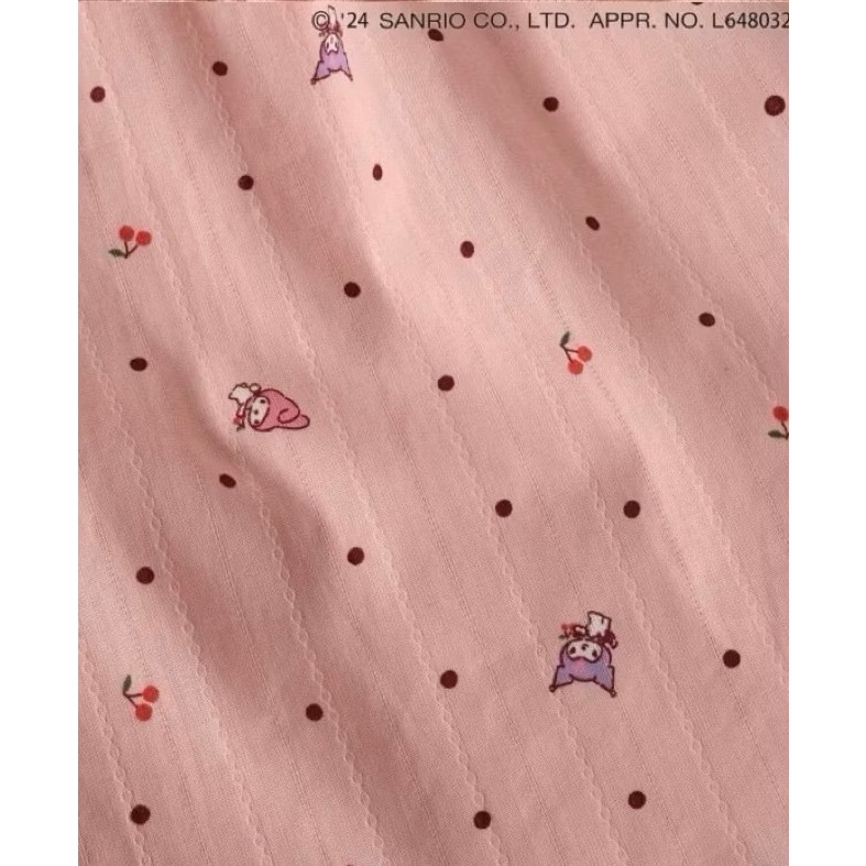 【現貨80cm】🇯🇵日本童裝｜apres 三麗鷗 庫洛米 美樂蒂 粉色洋裝-細節圖3