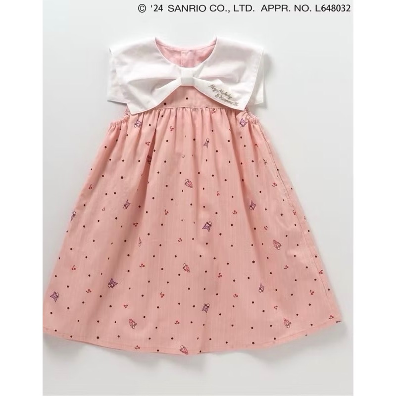【現貨80cm】🇯🇵日本童裝｜apres 三麗鷗 庫洛米 美樂蒂 粉色洋裝-規格圖3