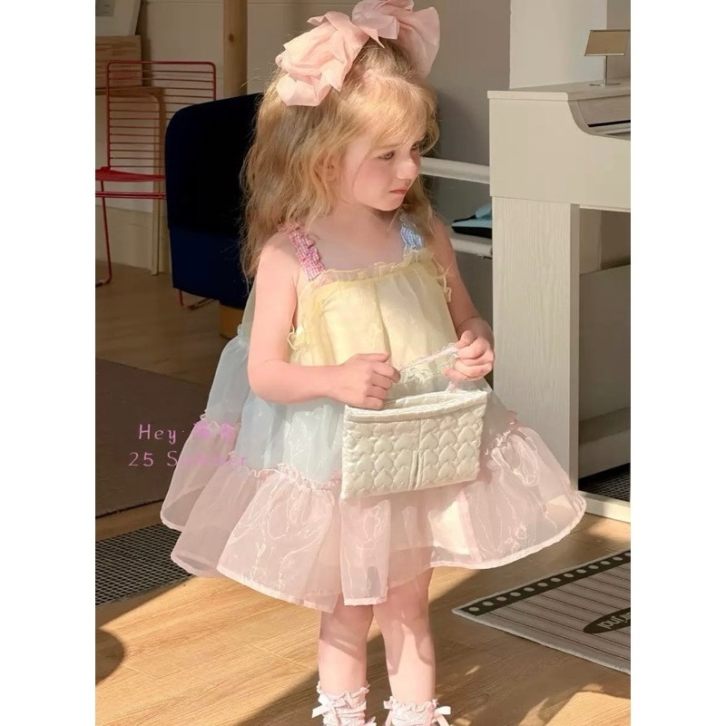 【現貨100cm～130cm各1】🇨🇳陸牌｜設計師原創品牌 彩色紗裙洋裝-規格圖4