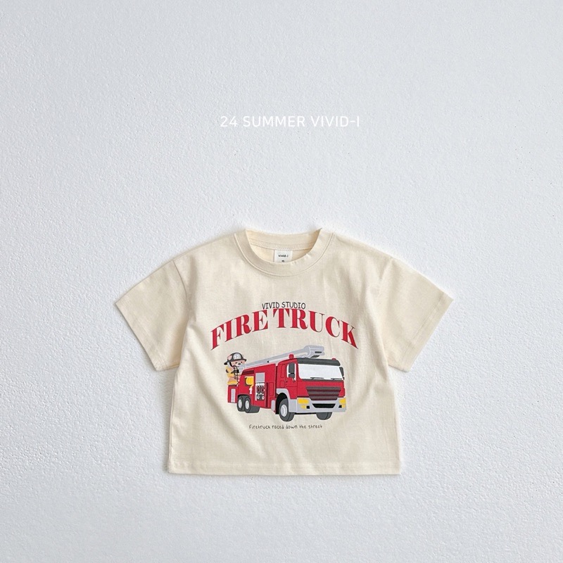 【現貨S號】🇰🇷正韓製｜VIVID-I夏季🌞消防車🚒T-shirt-規格圖7