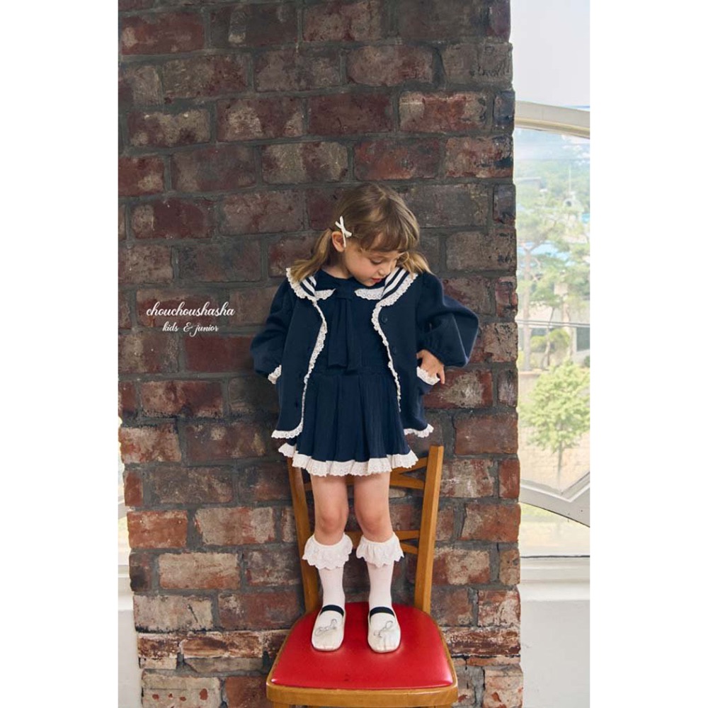 🇰🇷韓國童裝｜2025秋款🍂CHOUCHOUSHASHA海軍領外套-細節圖3