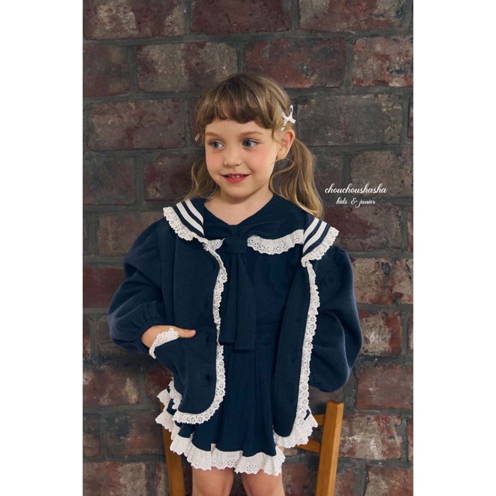 🇰🇷韓國童裝｜2025秋款🍂CHOUCHOUSHASHA海軍領外套-規格圖11