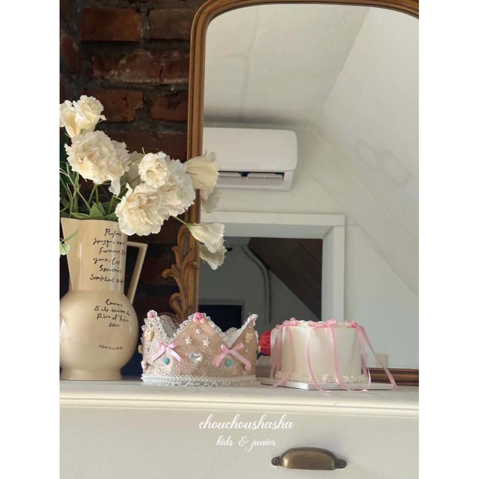 🇰🇷韓國童裝｜2025秋款🍂CHOUCHOUSHASHA✨公主閃亮皇冠髮箍👑-細節圖3