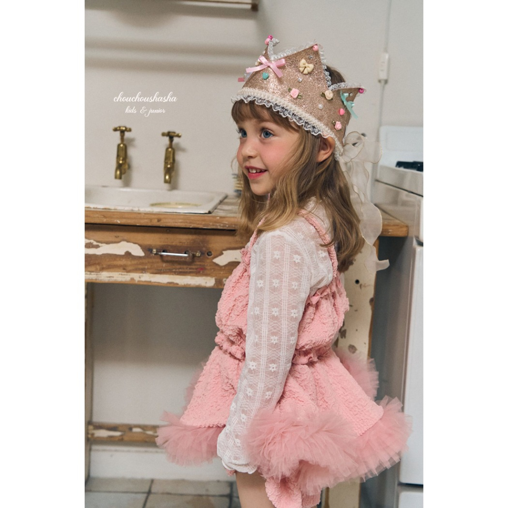 🇰🇷韓國童裝｜2025秋款🍂CHOUCHOUSHASHA✨公主閃亮皇冠髮箍👑-細節圖7