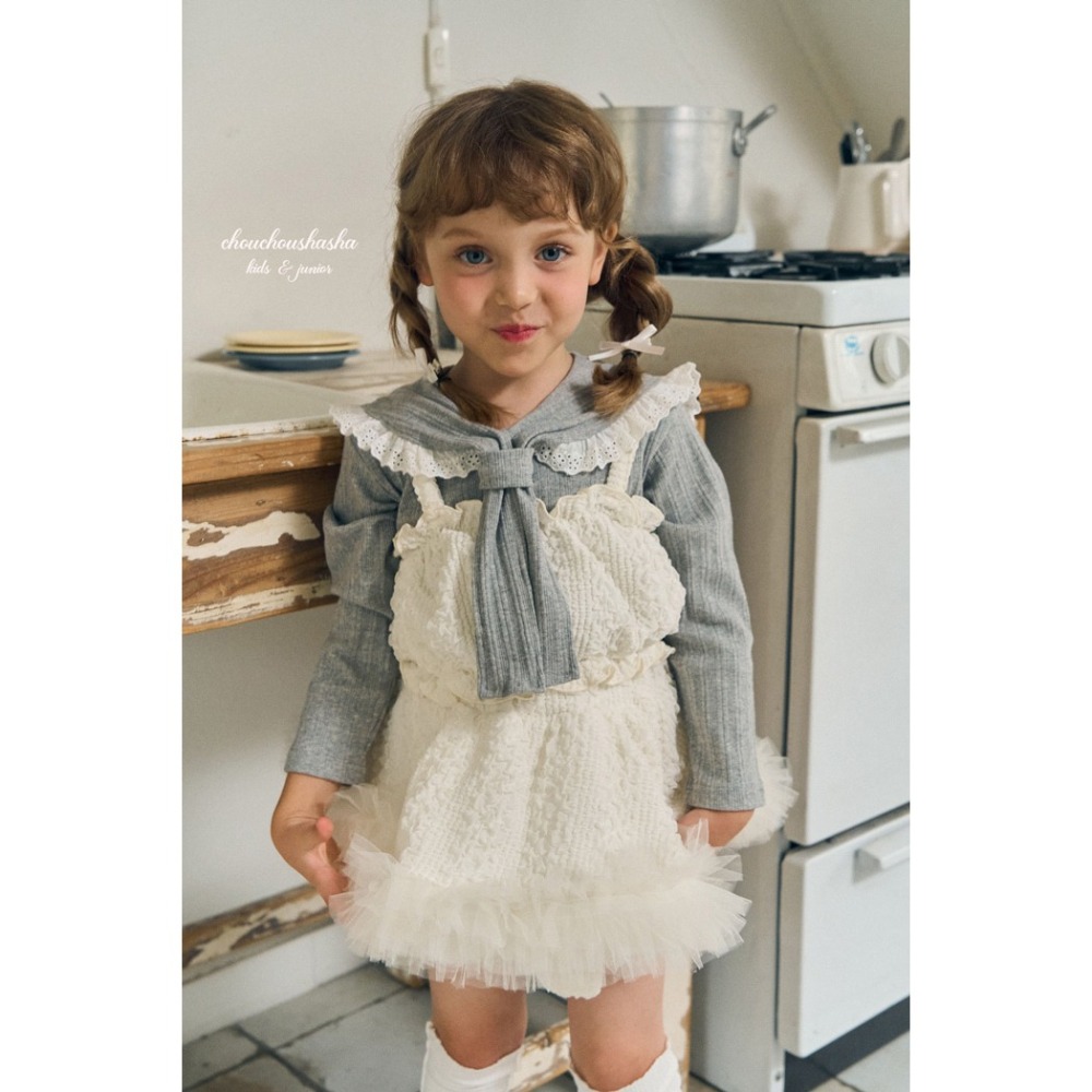 🇰🇷韓國童裝｜2025秋款🍂CHOUCHOUSHASHA紗質蓬蓬裙褲【象牙白/粉色】-細節圖3