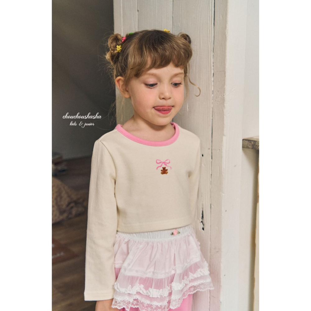 🇰🇷韓國童裝｜2025秋款🍂CHOUCHOUSHASHA浪漫拼層裙【白色/黑色】-細節圖8