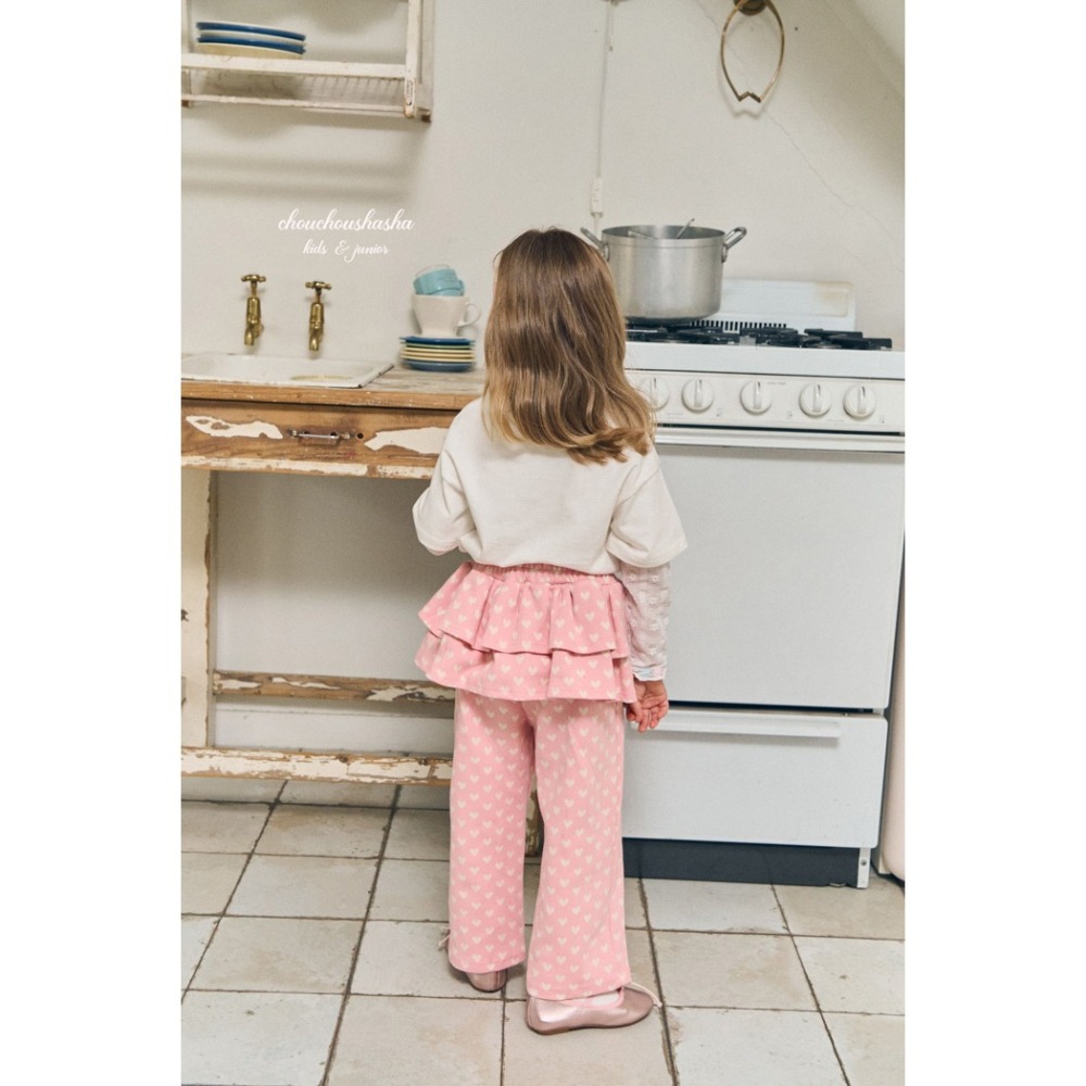 🇰🇷韓國童裝｜2025秋款🍂CHOUCHOUSHASHA蛋糕裙拼接褲【麻灰色/粉色】-細節圖6