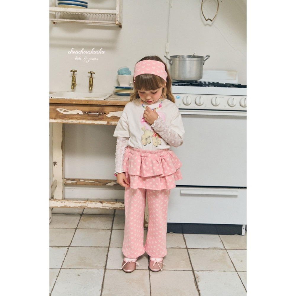 🇰🇷韓國童裝｜2025秋款🍂CHOUCHOUSHASHA蛋糕裙拼接褲【麻灰色/粉色】-細節圖9