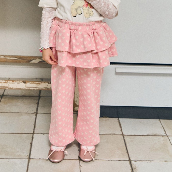 🇰🇷韓國童裝｜2025秋款🍂CHOUCHOUSHASHA蛋糕裙拼接褲【麻灰色/粉色】-規格圖10