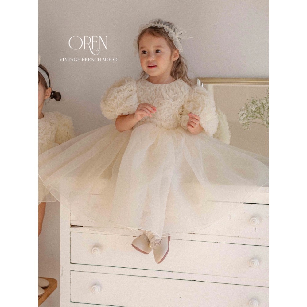 【現貨M(90-100cm)】🇰🇷韓國童裝 正韓製 Oren Hibybebe 生日洋裝 紗裙 花童 婚禮 兒童寫真-細節圖2