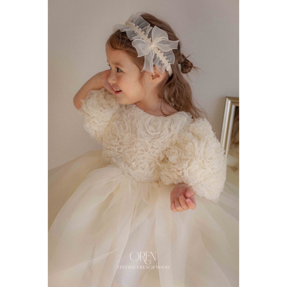 【現貨M(90-100cm)】🇰🇷韓國童裝 正韓製 Oren Hibybebe 生日洋裝 紗裙 花童 婚禮 兒童寫真-細節圖7