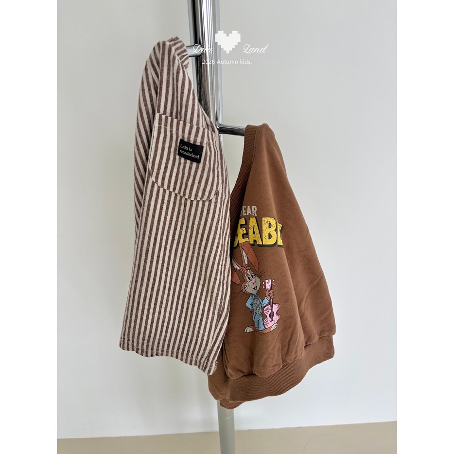 🇰🇷韓國童裝｜2026秋款🍂LALALAND條紋直筒褲-細節圖4