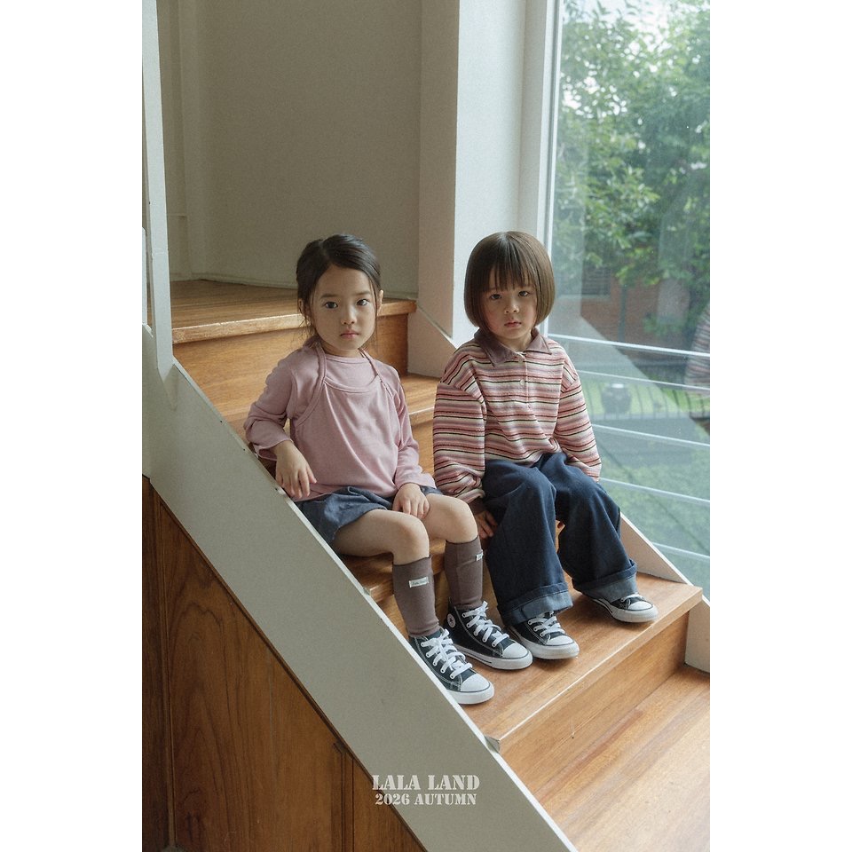 🇰🇷韓國童裝｜2026秋款🍂LALALAND繞脖假兩件上衣-細節圖4