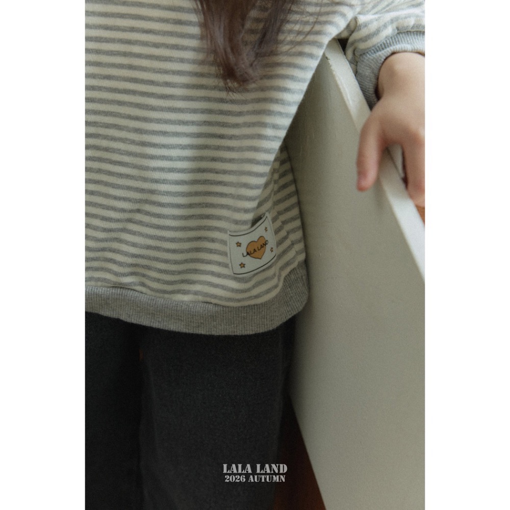 🇰🇷韓國童裝｜2026秋款🍂LALALAND條紋衛衣帽T上衣-細節圖5