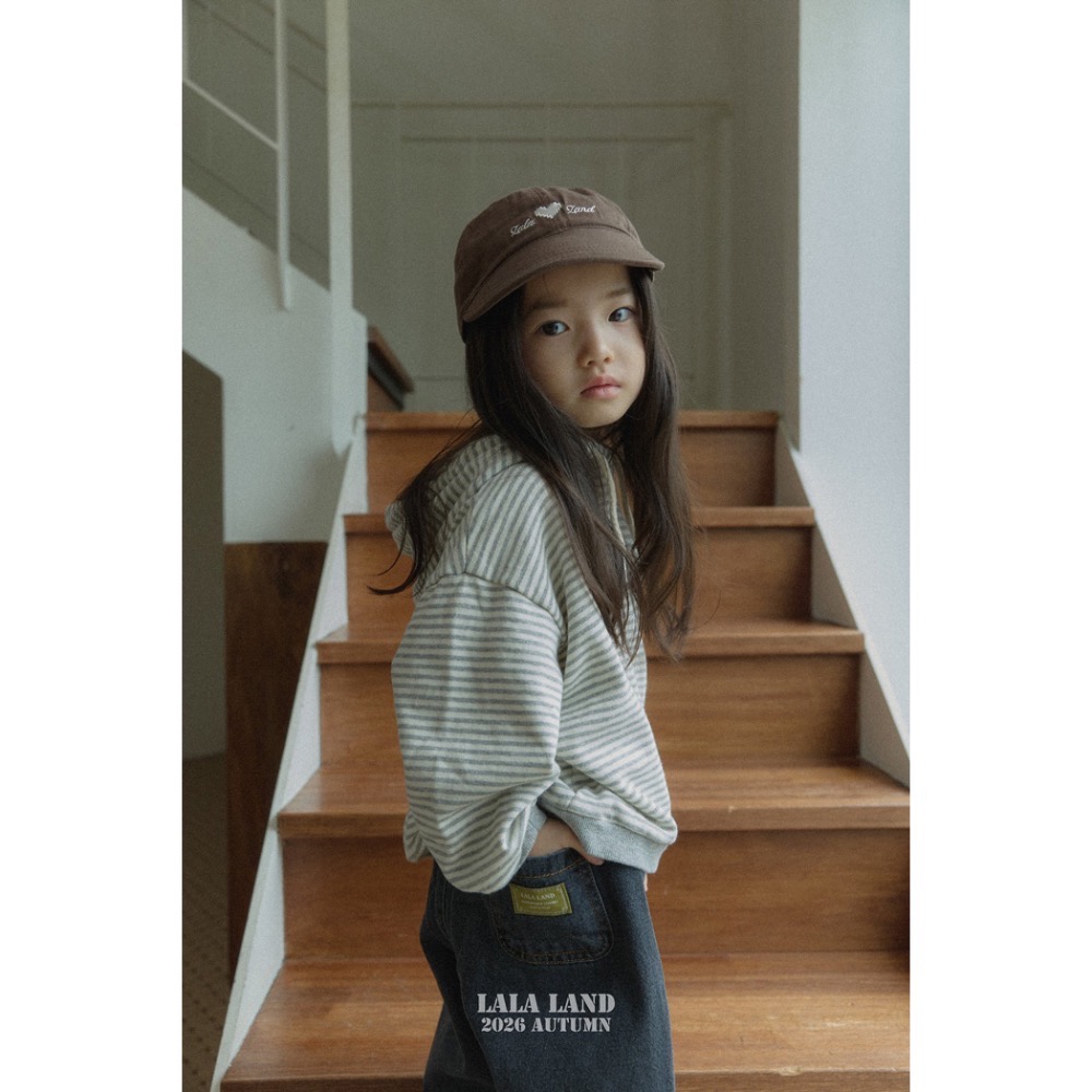 🇰🇷韓國童裝｜2026秋款🍂LALALAND條紋衛衣帽T上衣-細節圖6