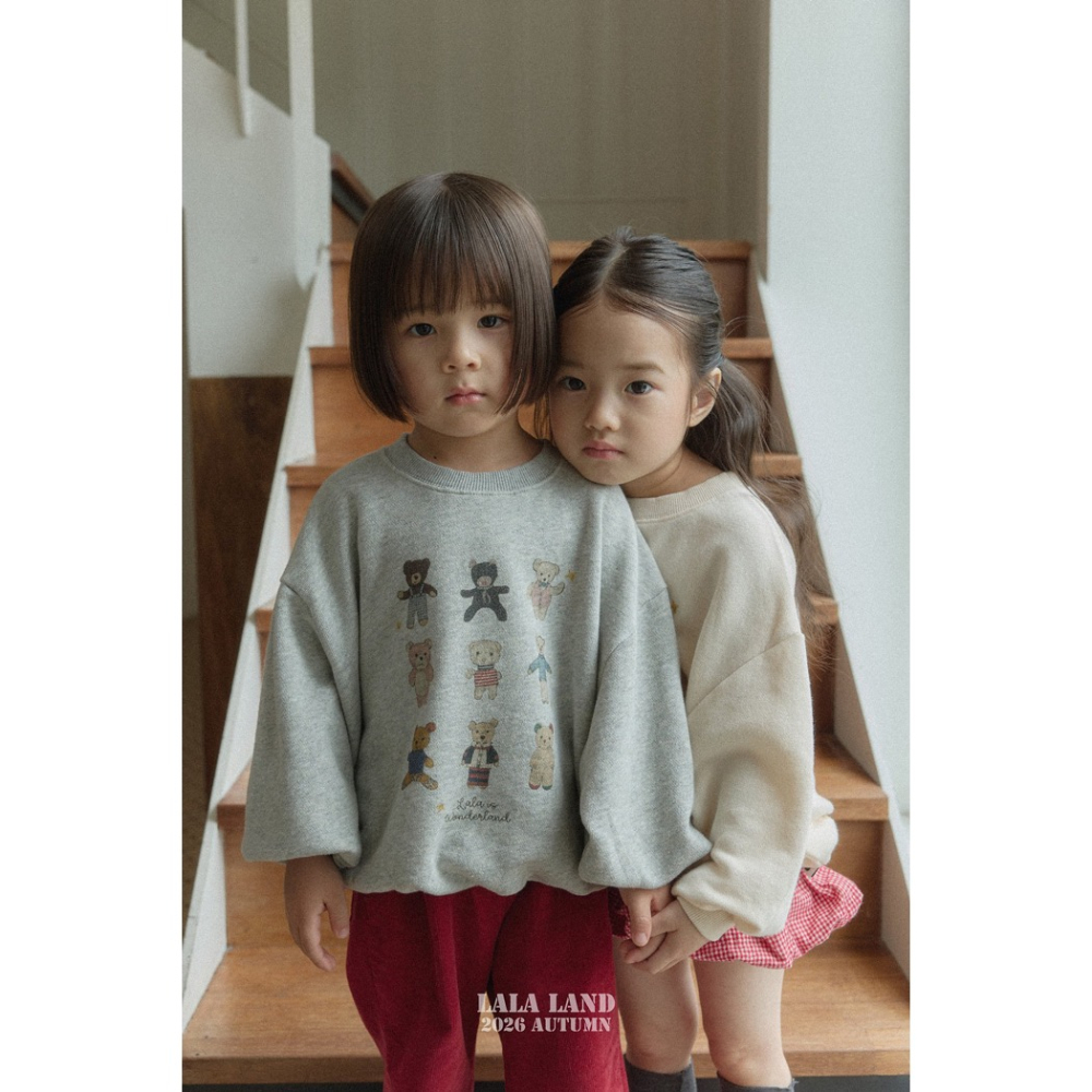 🇰🇷韓國童裝｜2026秋款🍂LALALAND熊熊衛衣-細節圖2