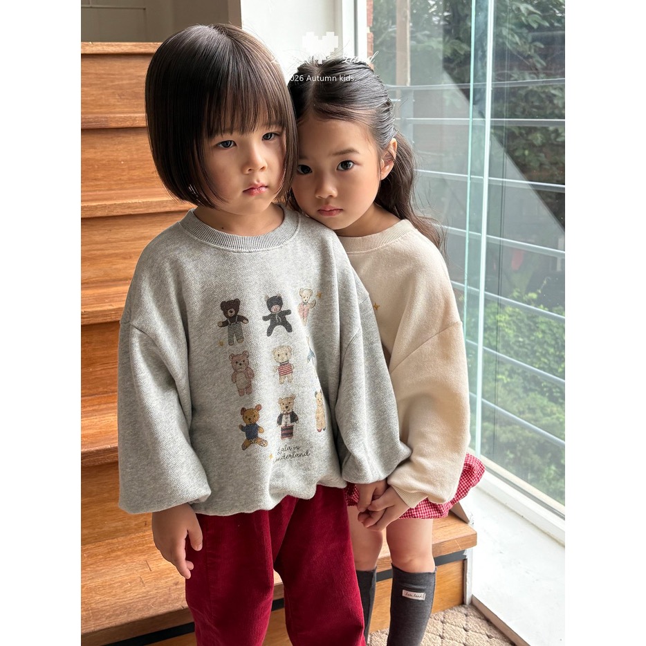 🇰🇷韓國童裝｜2026秋款🍂LALALAND熊熊衛衣-細節圖8