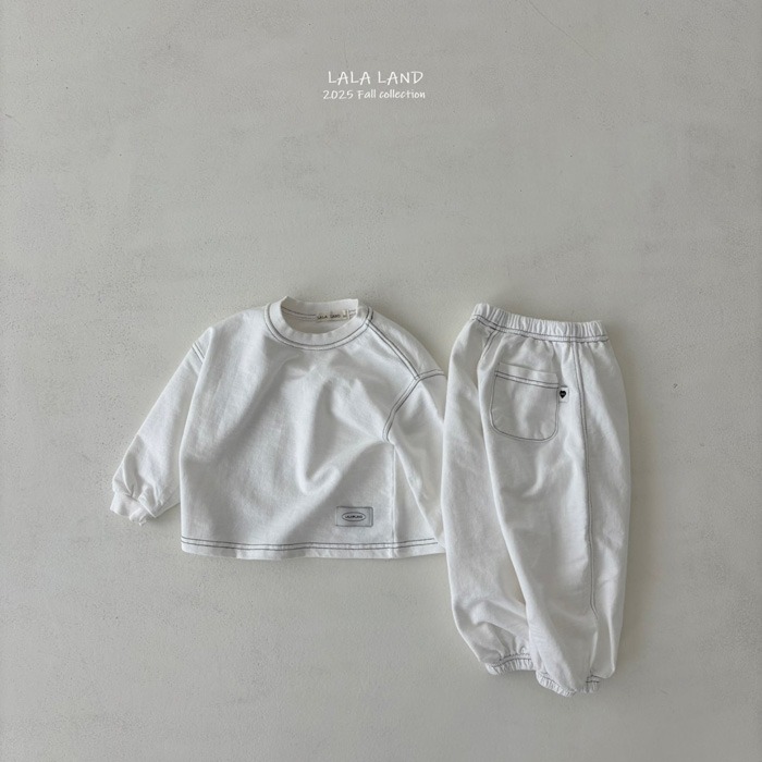 🇰🇷韓國童裝｜2025秋款🍂LALALAND黑白休閒束口褲-細節圖2