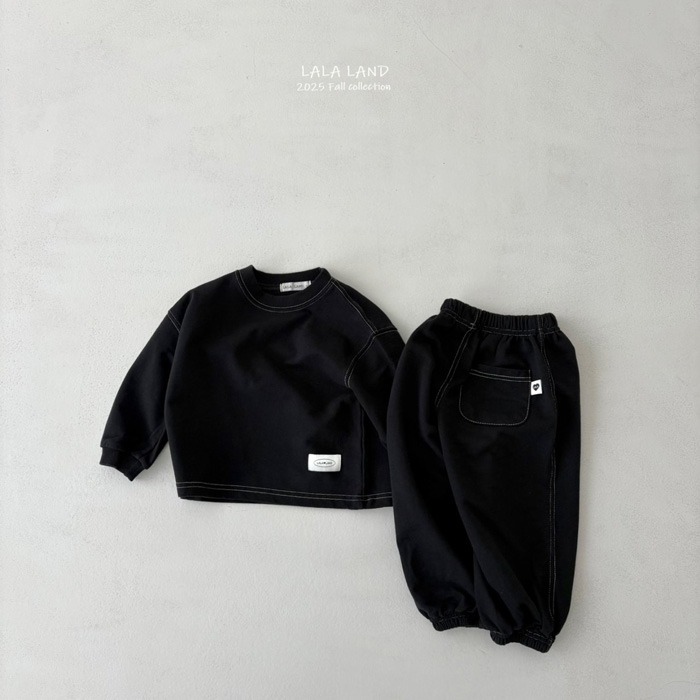 🇰🇷韓國童裝｜2025秋款🍂LALALAND黑白休閒束口褲-細節圖3