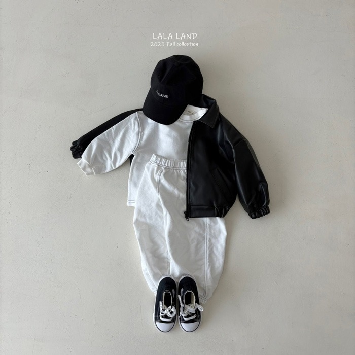 🇰🇷韓國童裝｜2025秋款🍂LALALAND黑白休閒束口褲-細節圖4