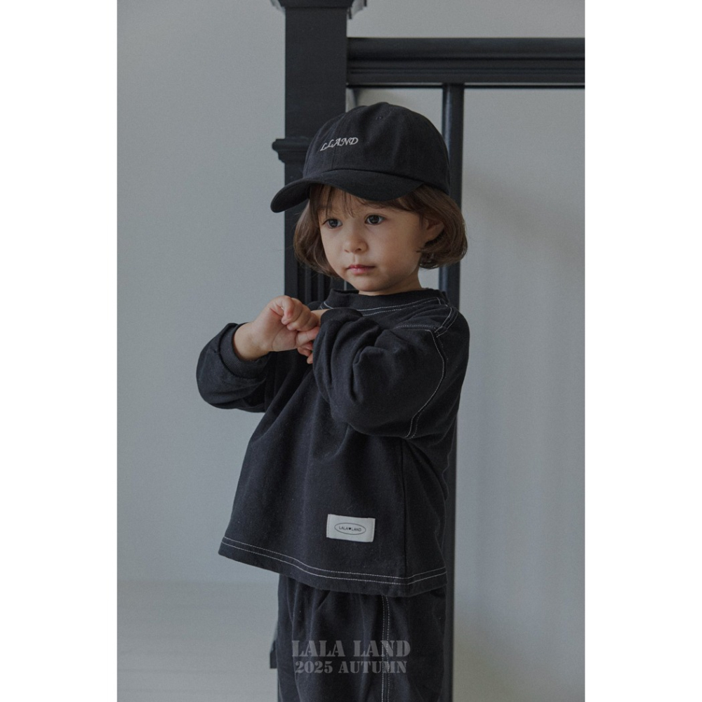 🇰🇷韓國童裝｜2025秋款🍂LALALAND黑白休閒束口褲-細節圖7