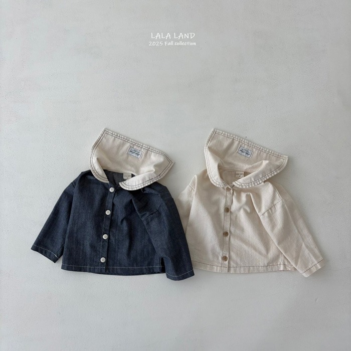 🇰🇷韓國童裝｜2025秋款🍂LALALAND海軍領牛仔上衣-細節圖2