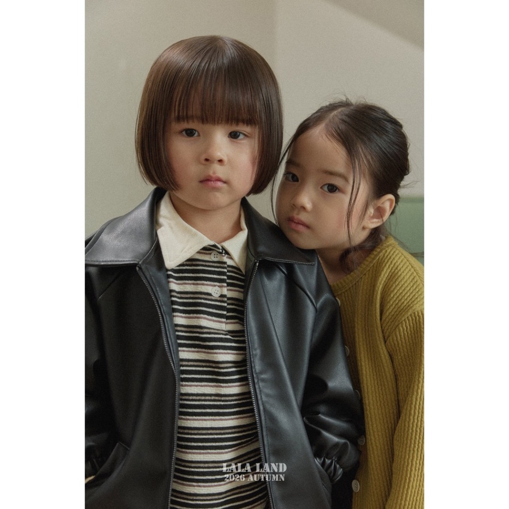 🇰🇷韓國童裝｜2026秋款🍂LALALAND條紋翻領POLO衫上衣-細節圖3