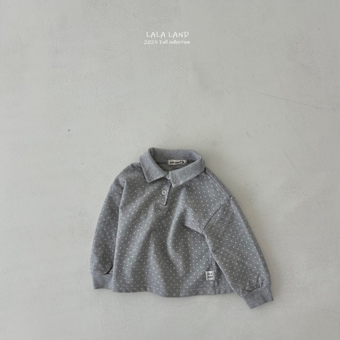 🇰🇷韓國童裝｜2025秋款🍂LALALAND波點翻領T-shirt / 波點領口T-shirt-細節圖8