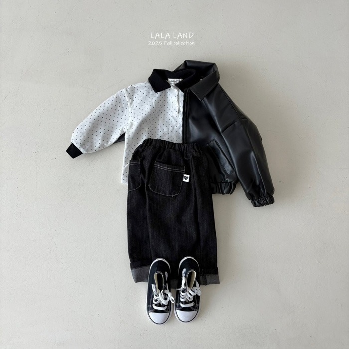 🇰🇷韓國童裝｜2025秋款🍂LALALAND波點翻領T-shirt / 波點領口T-shirt-細節圖11