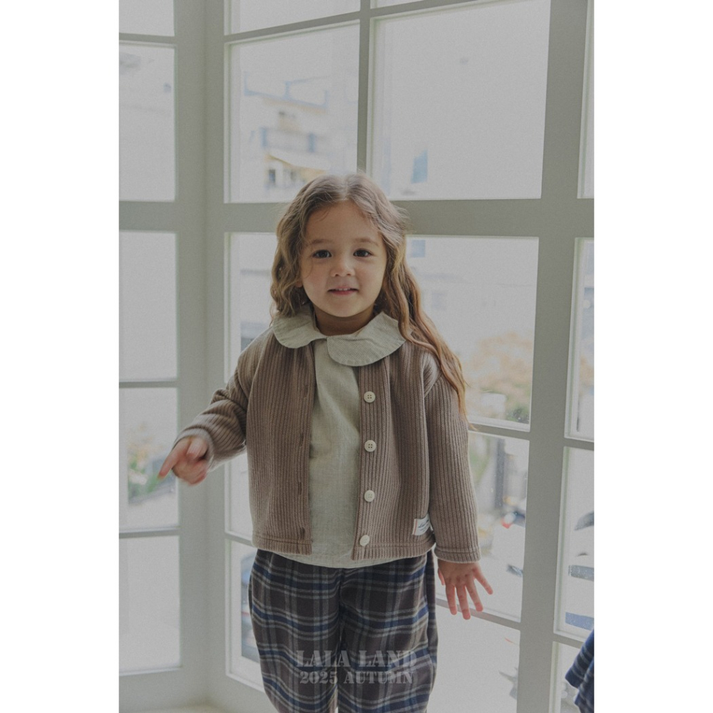 🇰🇷韓國童裝｜2025秋款🍂LALALAND坑條紋針織外套-細節圖5
