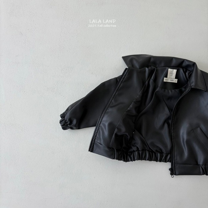 🇰🇷韓國童裝｜2025秋款🍂LALALAND仿皮革夾克外套-細節圖5