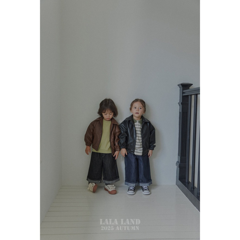 🇰🇷韓國童裝｜2025秋款🍂LALALAND仿皮革夾克外套-細節圖7