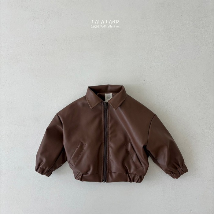 🇰🇷韓國童裝｜2025秋款🍂LALALAND仿皮革夾克外套-規格圖10