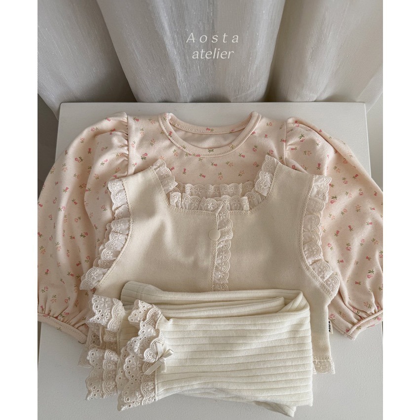 🇰🇷韓國童裝｜2025秋款🍂AOSTA坑條紋緹花拼接內搭褲-細節圖6