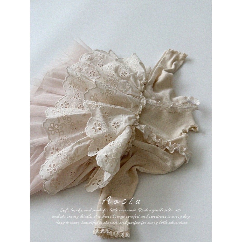 🇰🇷韓國童裝｜2026秋款🍂AOSTA紗裙拼接洋裝-細節圖5