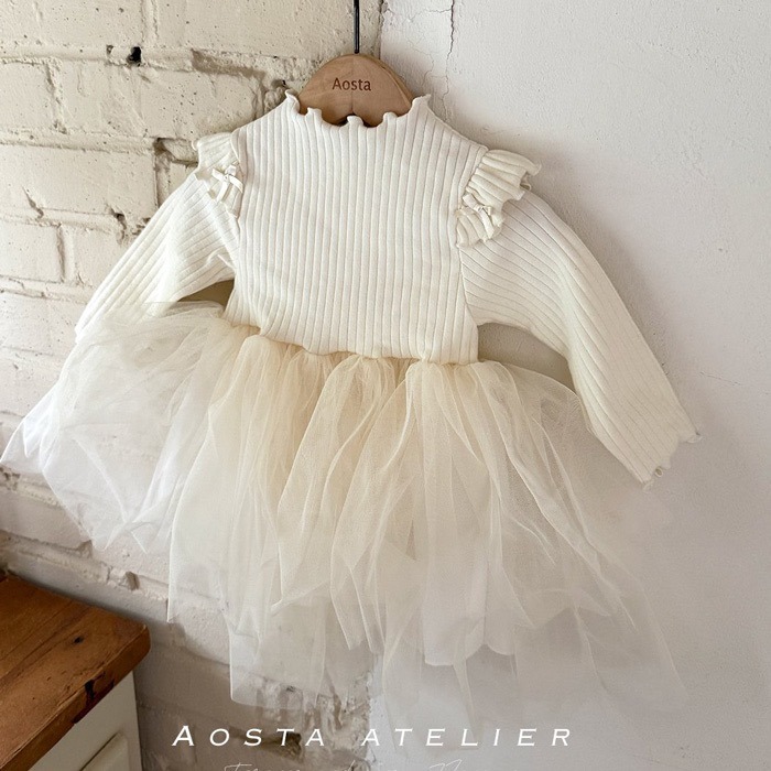 🇰🇷韓國童裝｜2025秋款🍂AOSTA紗裙拼接洋裝-規格圖11